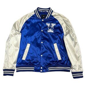 YALE x H&M Collab University College Satin Puffer Bomber Varsity Jacket Large